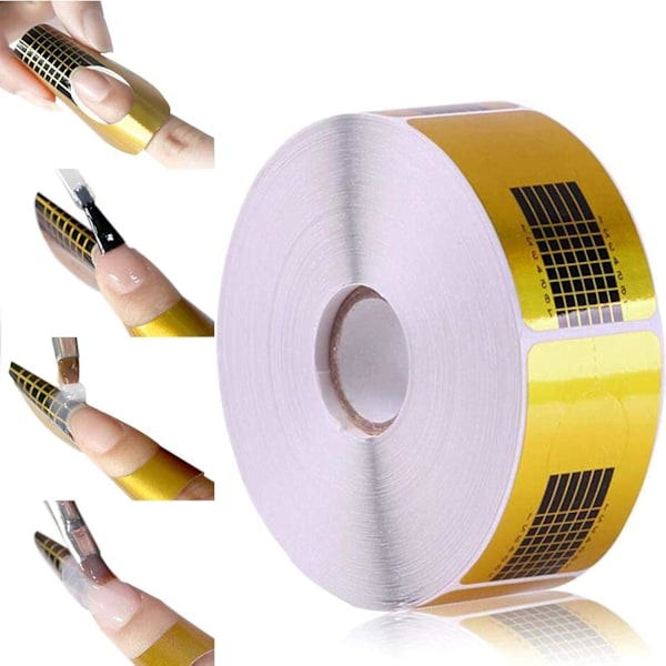 500 st Nagelkonst Tips Förlängningsstickers, Självhäftande Nagelform med Nummer, För UV Gel Nagelförlängningar (1 Rulle)