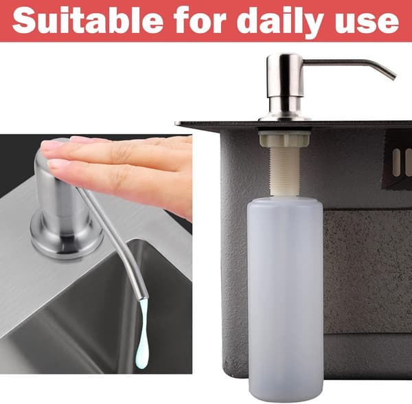 Såpedispenser 300 ml Oppvaskmiddelpumpe Vask Såpedispenser Rustfri Oppvaskmiddelpumpe Påfyllbar Såpedispenser Med 360° Roterende Pumpe BLACK