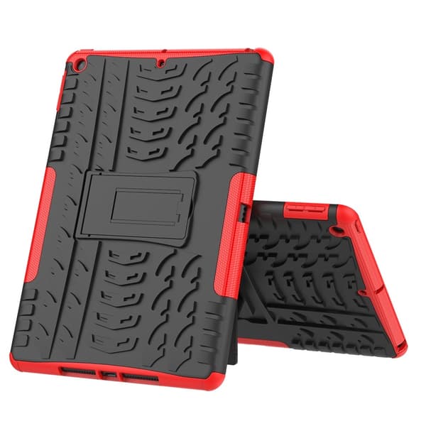 iPad 10.2 2019/2020/2021 Deksel Robust Støtte Armor Rød Red R\u00f6d