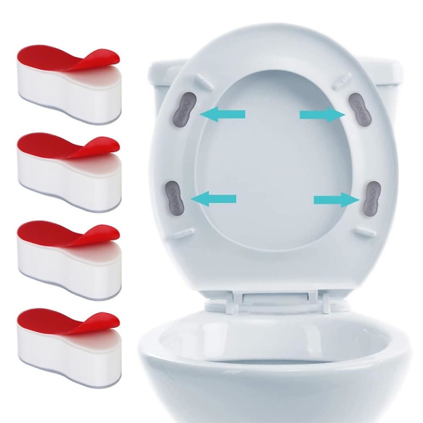 Bidé Toalettsits Stötfångare Badrum (paket med 4) - 4,5 cm X 2 cm Super Sticky Gummi Toalettsits Bumperstoilet Stötfångare för att höja toalettsitsen för bidémontering
