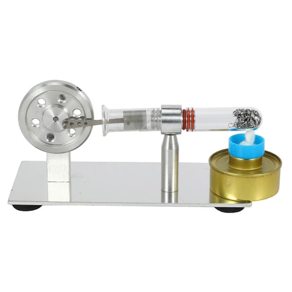 Mini Stirlingmotor Mini Generator Extern Turbin Ångmaskin Modell Vetenskap Utbildningsmaterial silver