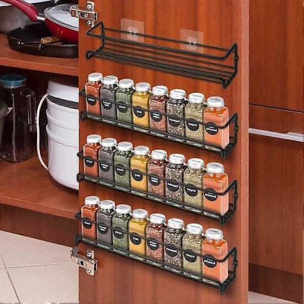 2-pack Metal Spice Rack Wall Mounted Kitchen Organizer Single Shelf 2025 New