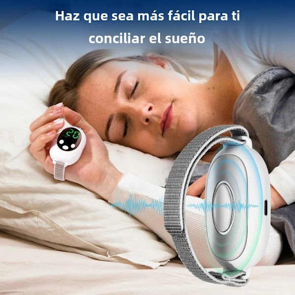 Mikrostrøm Søvnhjælp Devi EMS Søvnhjælp Maskine Søvn Instrument til Insomni Stress Angst Lindring Håndflade Puls Massager White
