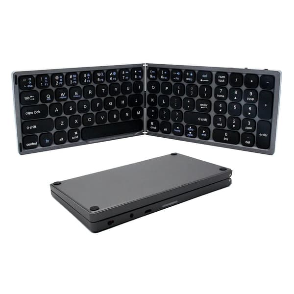 Wireless Bluetooth keyboard, 81 keys foldable keyboard for tablet and smartphone