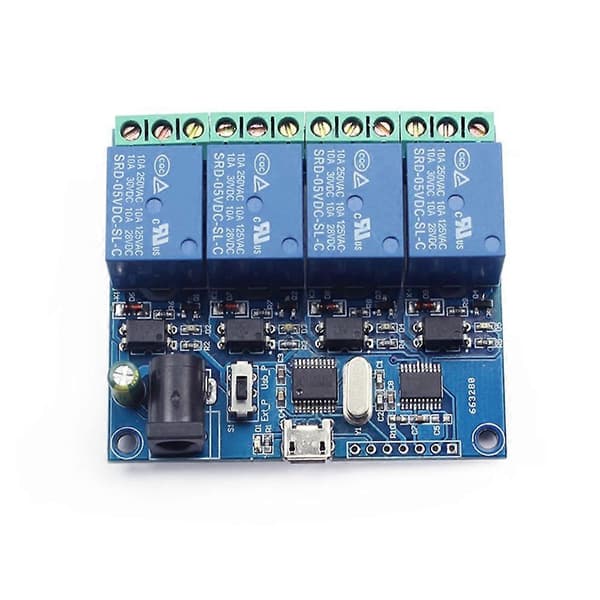 4-kanals USB-relémodul LCUS-4 Intelligent kontrollrelé Smart Switch USB 5V Smart Switch Blue
