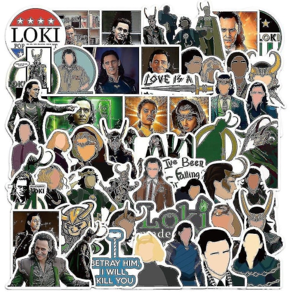 50 Marvel Loki-klistermärken Avengers dekorativa klistermärken