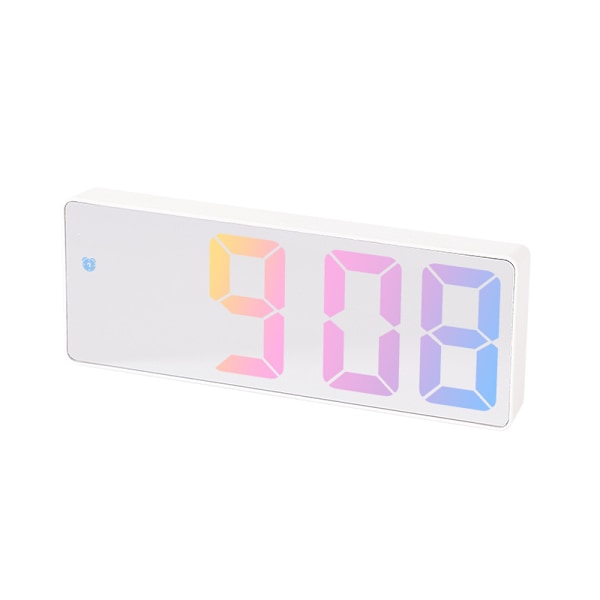 Akryl/Spegel Digital Väckarklocka Voi Contr (Batteridriven) Bordsklocka Snooze Nattläge 12/24H Elektroniska LED-klockor White Mirror D