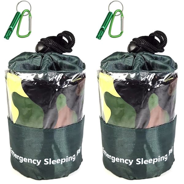 2-pack Nödsovsäck Vattentät Lättviktig Termisk Överlevnadsfilt Portabel 2XL
