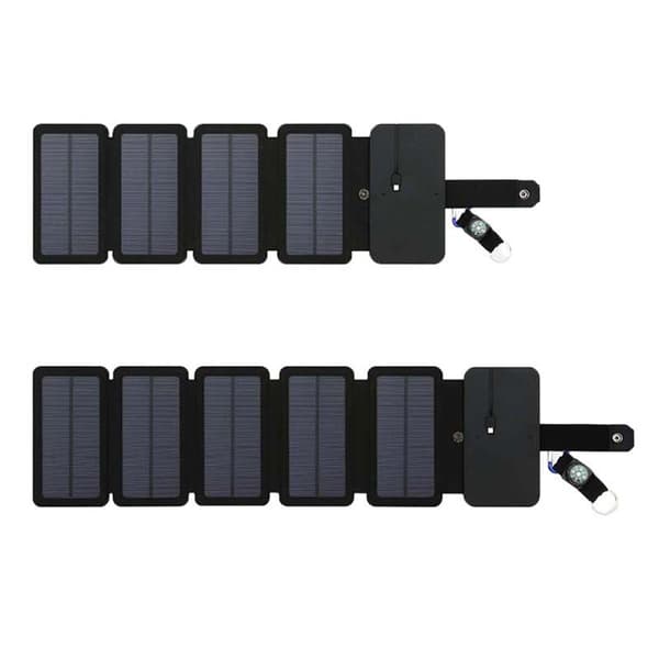 Praktisk Solcelle Overlevelses Powerbank Oplader 5 Paneler