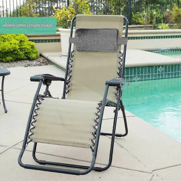Justerbart nackstödskudde för uteplats, strand, solstol och vilstolar 2pcs Gray