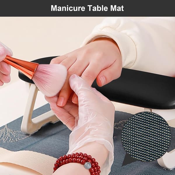 Nail Armrest - Foldable - Armrest Nail Stylist - PU Leather Nail Hand Rest - with Table Mat - for Nail Technician