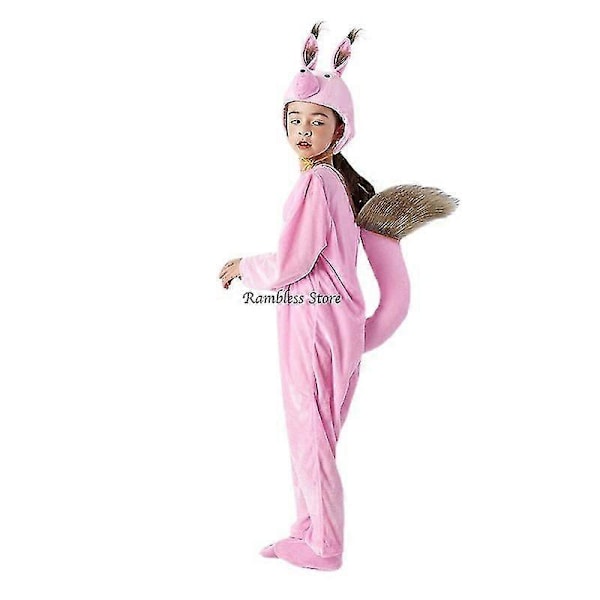 5 Farver Børn Egern Cosplay Jumpsuit Til Børn Dyr Scene Eventyrforestillingstøj Halloween Egern Cos Kostume 100cm Red