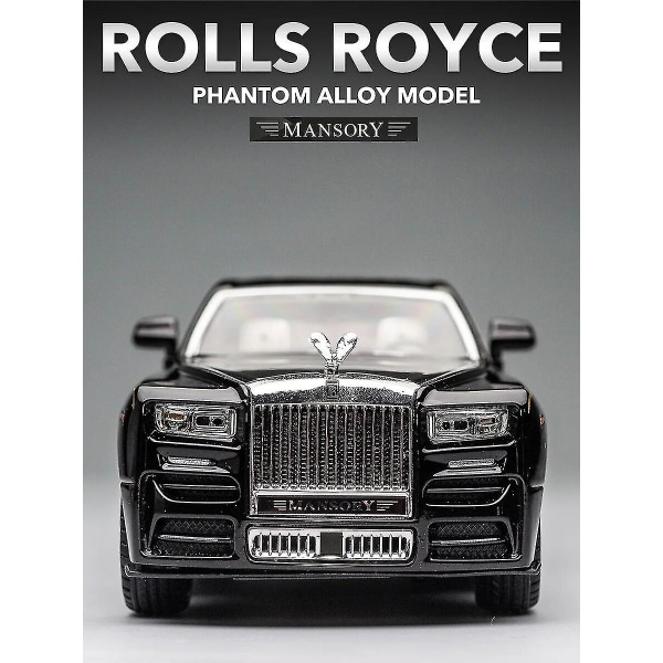 1/24 Rolls Royce Phantom Leksaksbilmodell Diecast Metall Lyx Miniatyr Drag tillbaka Ljud Ljus Dörr Öppningsbar Samling Present Barn Rolls Royce Phantom3