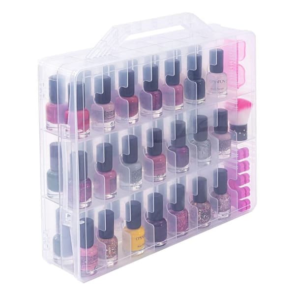 UNIQ Nail Polish Storage with 48 Compartments - Transparent Organizer