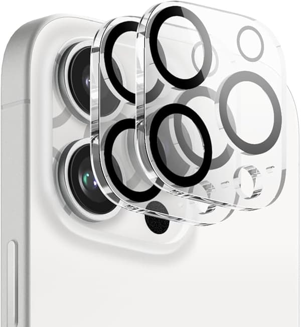 2-pack Kompatibel med iPhone 16 Pro Härdat Glas Linsskydd 30