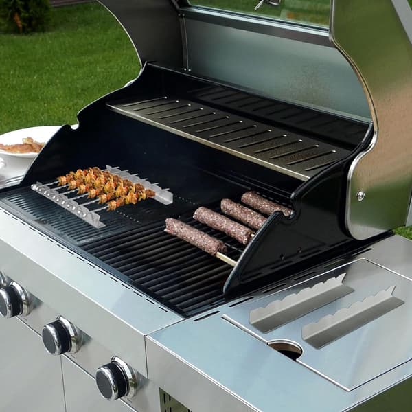 bitar - Spydholder - Spydstativ i rustfrit stål - Grillspydholder - Spydstativ i rustfrit stål - Shish kebab - grill i rustfrit stål