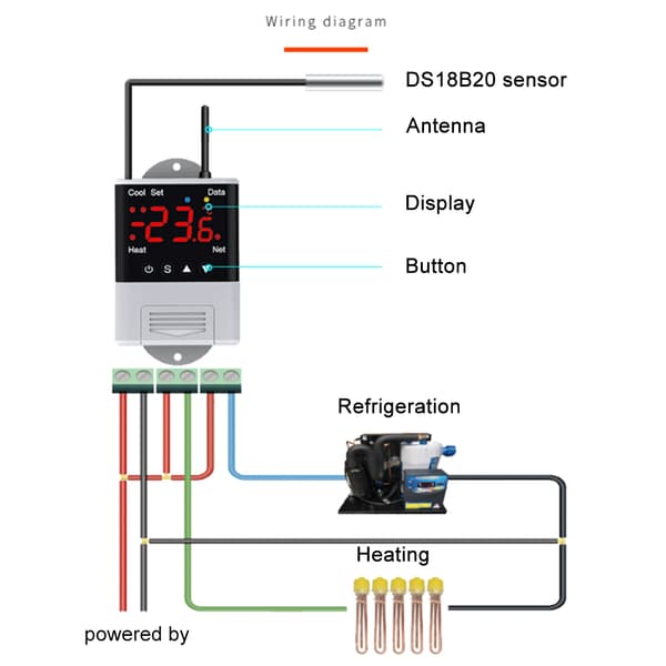 Portable WIFI Temperature 110V-230VAC 10A Controller Digital Thermostat