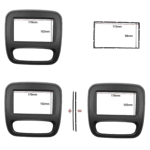Double Din Bilradio DVD Panelramme til Renault Trafic Opel Vivaro 66 ABS