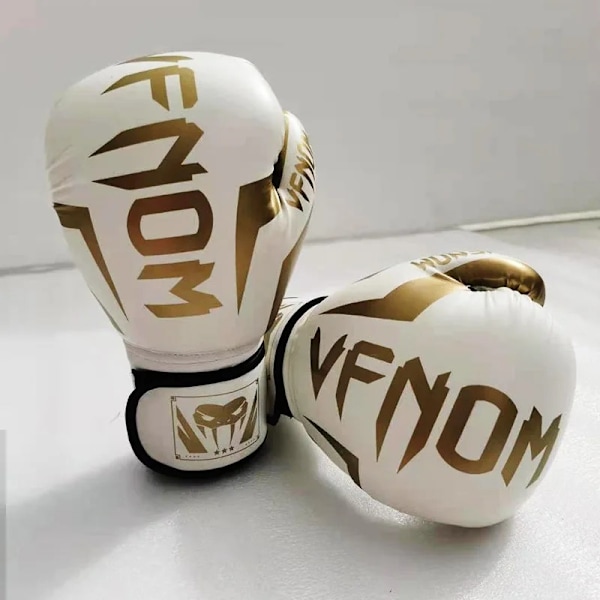 6/10/12/16Oz Boxhandskar för Barn och Vuxna, Professionella Muay Thai-handskar för Män och Kvinnor, PU Taekwondo Punchinghandskar Black Gold 10oz