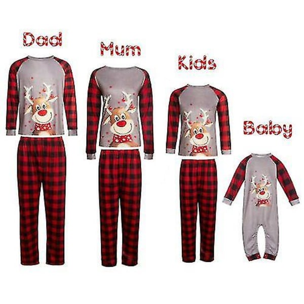 Familj Matchande Vuxna Barn Jul Pyjamas Xmas Nattkläder Pyjamas Pjs Set Father Large
