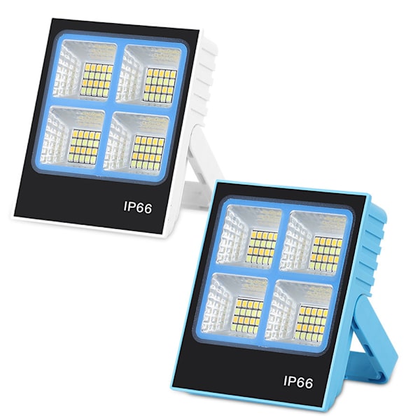 Genopladelig Solar Flood Light Udendørs Bærbar LED Reflektor Spotlight Genopladelig Projektør Floodlight Byggepladslampe White