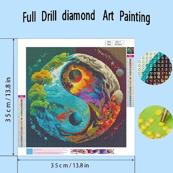 Livets Träd Diamantmålningskit för Vuxna Nybörjare, 5D Diamantkonstkit DIY Full Runda Färgglada Diamantprickar Målning för Barn