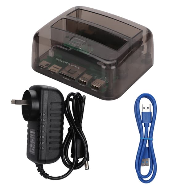 IDe SATA Universal Dual disc Multifunktionel Harddisk Kortlæser Transparent Sort EU100-
