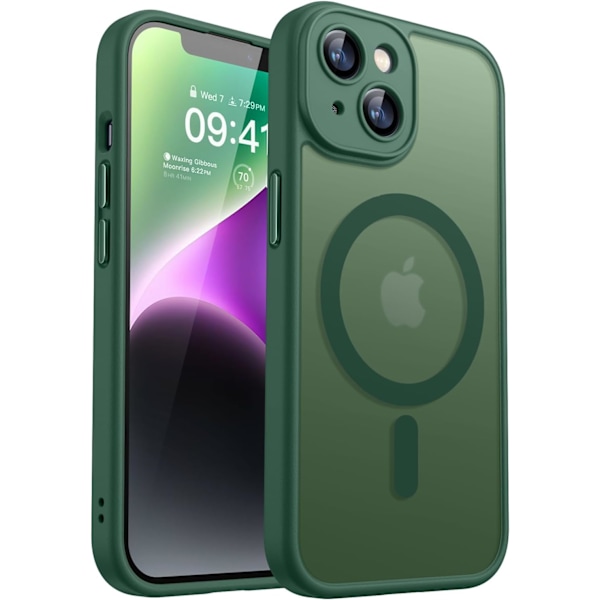 Magnetiskt Skal för iPhone 16 Pro Max med Fullständigt Kameraskydd [Kompatibelt med MagSafe] [Transparent Matt] Skyddande Mobilskal, Lila Djup Gr Deep Green iPhone 14
