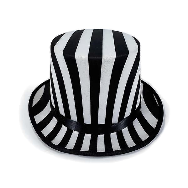 Sort Hvid Tema Tryllekunstnerhat Åndbart Bomuldsmateriale Ideel Til Cosplay Kostumer Black and white stri