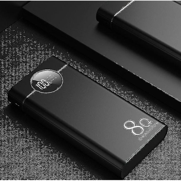 80000mah Kannettava varavirtalähde LED-valolla Digitaalinen Power-QH black