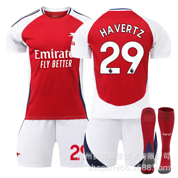 Havertz 29 Arsenal 24-25 Hemmatröja Senaste Fotbollströjan för Vuxna och Barn för den nya säsongen 7 Kids 26(140-150cm)