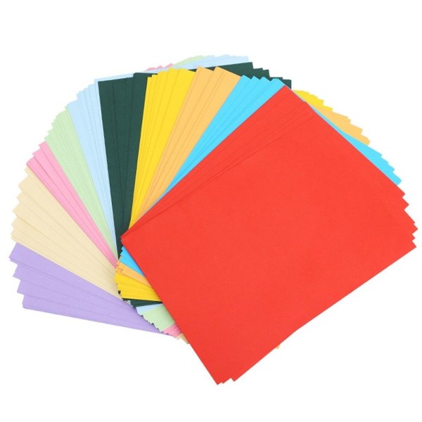 100 ark A4 färgtryckpapper barn DIY handgjord origami decoupage 10 färger