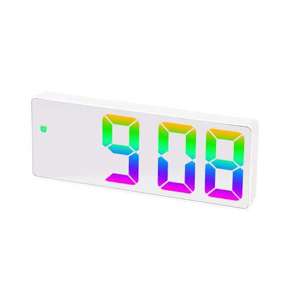 Akryl/Spegel Digital Väckarklocka Voi Contr (Batteridriven) Bordsklocka Snooze Nattläge 12/24H Elektroniska LED-klockor White Mirror C