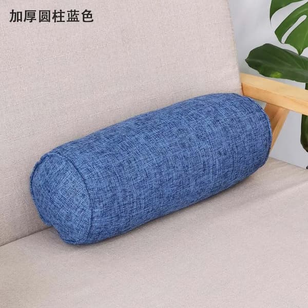 Lång kudde inre rund kroppskudde rektangulär sovkudde imitation bomullslinne kudde heminredning sovrum Blue 15x15x40cm