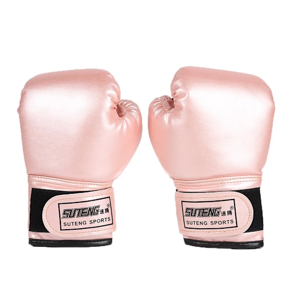 2 st Barn Boxhandskar PU Läder Fightinghandskar Sandsäck Kickboxning Thaihandskar Professionella för Barn Träning 01 Pink