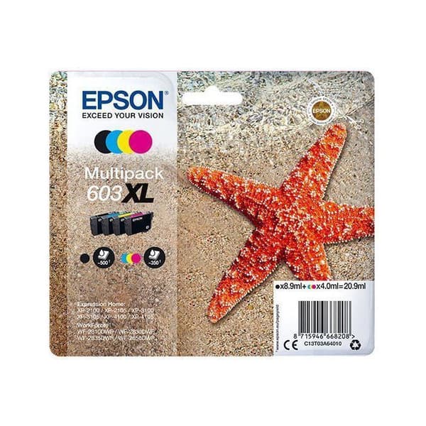 EPSON 4 farve 603XL multipakke blækpatron - Sort, Cyan, Magenta, Gul