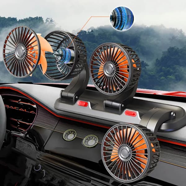 12V Bilventilator med Tre Blade, Bil Klimaanlæg Ventilator Radiator Køleventilator