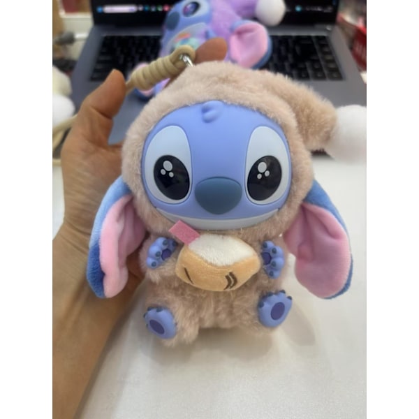 Stitch Macaron Monster Avaimenperä Jännittävä Monster Macarons Vinyylikasvo Pehmo Avaimenperä Stitch Färg Slumpmässig