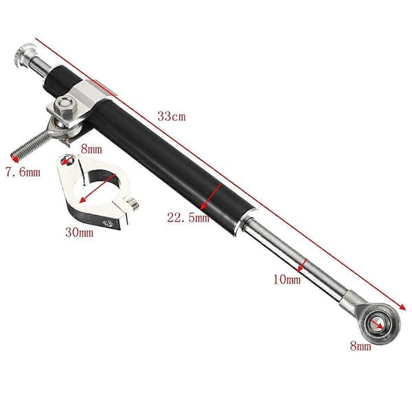 330MM Universal Motorcykel Styredæmper Stabilisator Sort