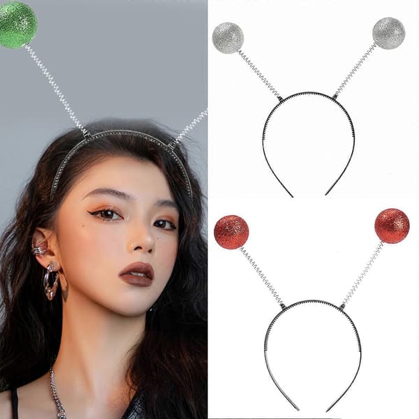 Adorkable Antenne Hodeplagg Ball Kjoler Bursdag Hårbøyler Morsomme Hodeplagg Tegneserie Alien Antenne Hår Hodeplagg Sølv Red