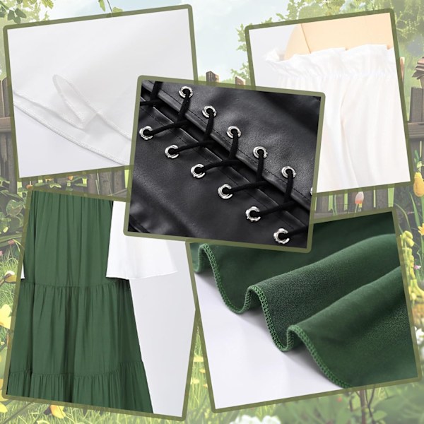 Middelalderkostume til kvinder, middelalderkjole til kvinder med hætte, lange ærmer, lang kjole, cosplay-kjoler til kvinder til Halloween Select Size