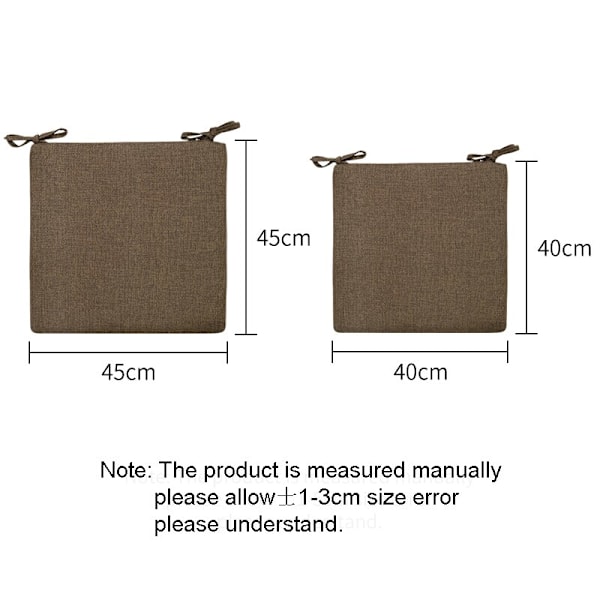 Firkantet Stolpute Bomull Lin Sittepute For Spisestue Terrasse Hjem Sofa Balkong Kontor Innendørs Utendørs Hagebenk Sittepute Green 40x40cm