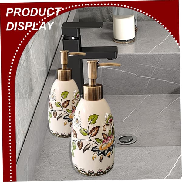 Såpedispenser med pumpe, retro blomsterdesign 1PC