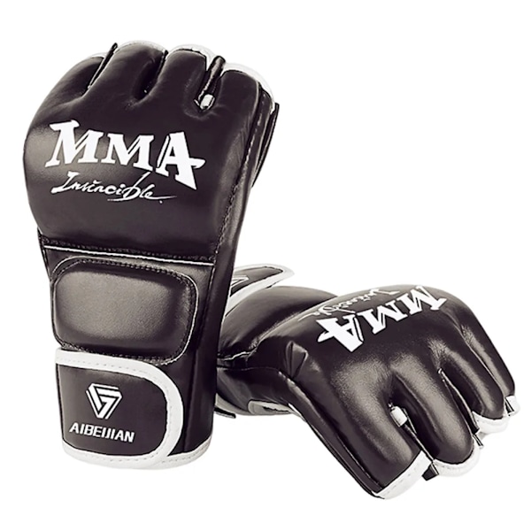 2 st Barn Boxhandskar PU Läder Fightinghandskar Sandsäck Kickboxning Thaihandskar Professionella för Barn Träning 03 Black M