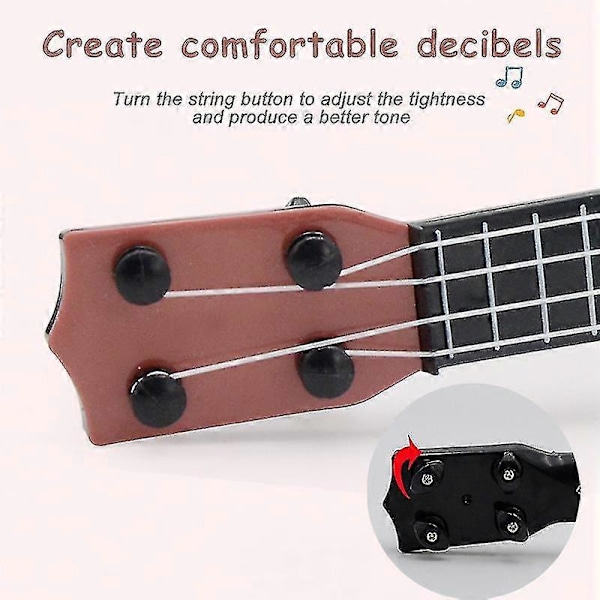 Mini Barnsimulering Träkorn Ukulele Klassisk Gitarr Leksaker Musikinstrument Brown