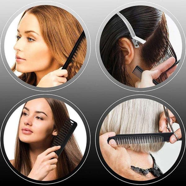 10 combs different shapes - Kit - Professional Comb Set Black Black Svart