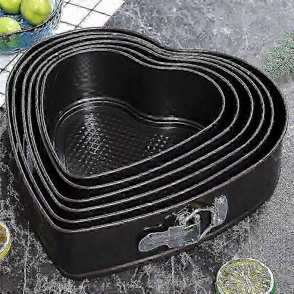 26 cm hjerteformet springform til bagning, sort non-stick kageform