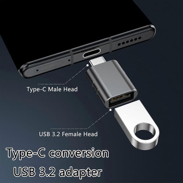 1 pari USB C - USB-sovitin USB3.2 naaras Type C uros -sovittimeen, tukee jopa 10 Gbps nopeaa latausta eri laitteille space silver