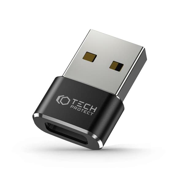 Tech-Protect USB-A 2.0 - USB-C -sovitin, musta 10