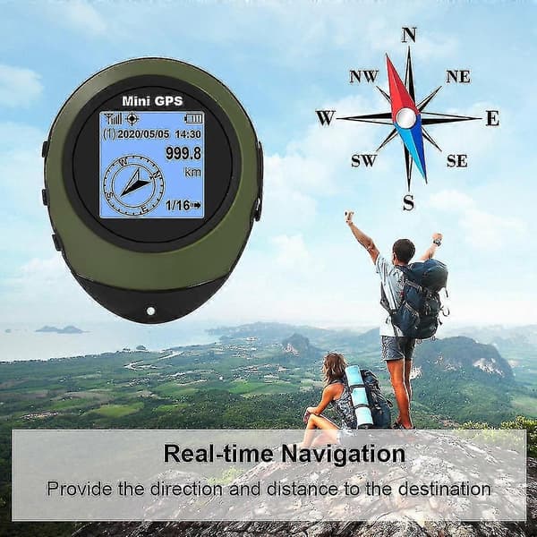 Mini GPS Turistnavigator Handhållen Med Spänne Kompass För Resor Vandring Satellit Bil GPS Plotter Navigator